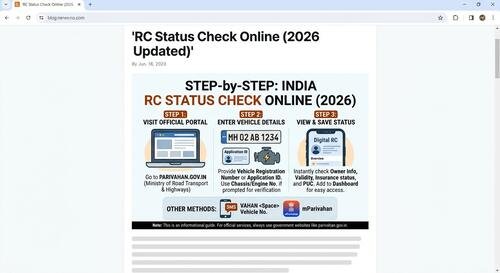 Step-by-Step Guide to RC Status Check Online (2026 Updated)